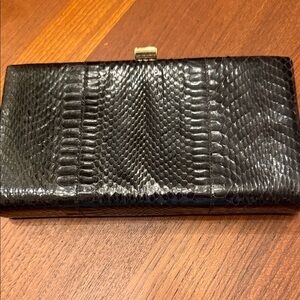 Shirl Miller Black Snakeskin Clutch